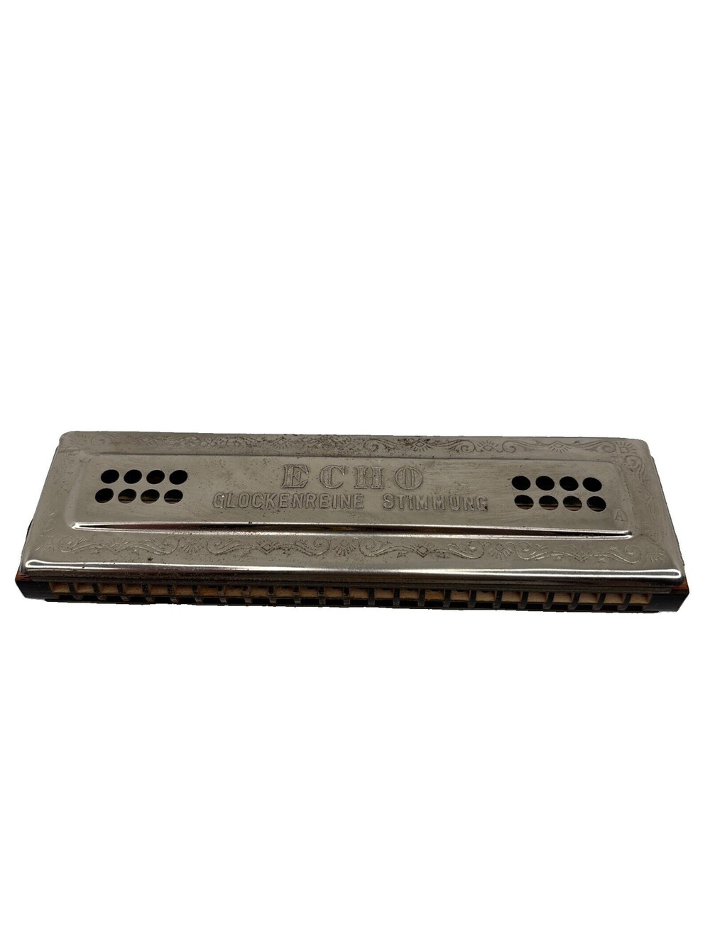 Vintage M Hohner Echo Harmonica 48 Hole Double Sided Tremolo Key D Germany